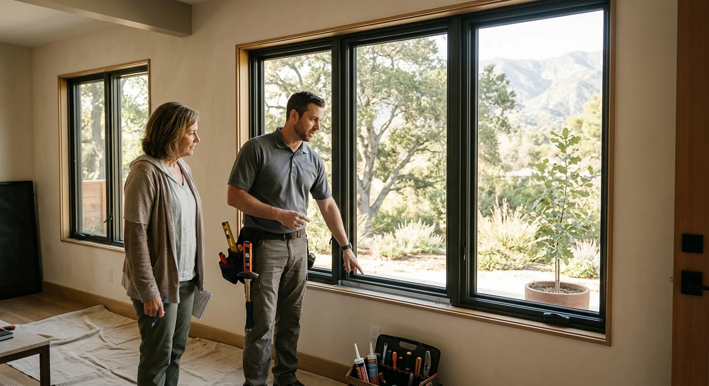 Completed window installation walkthrough inside an Altadena residence